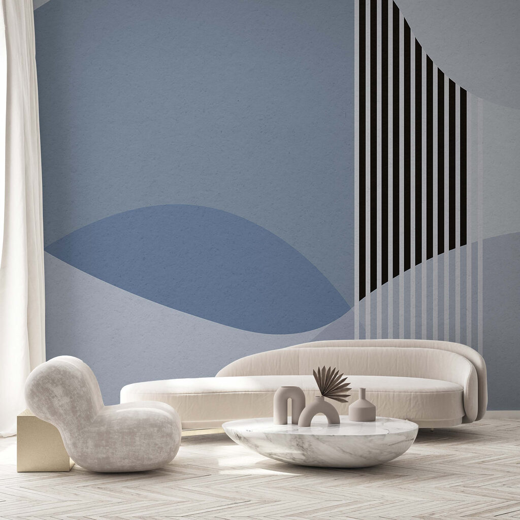 A blue and white background with black lines and circles