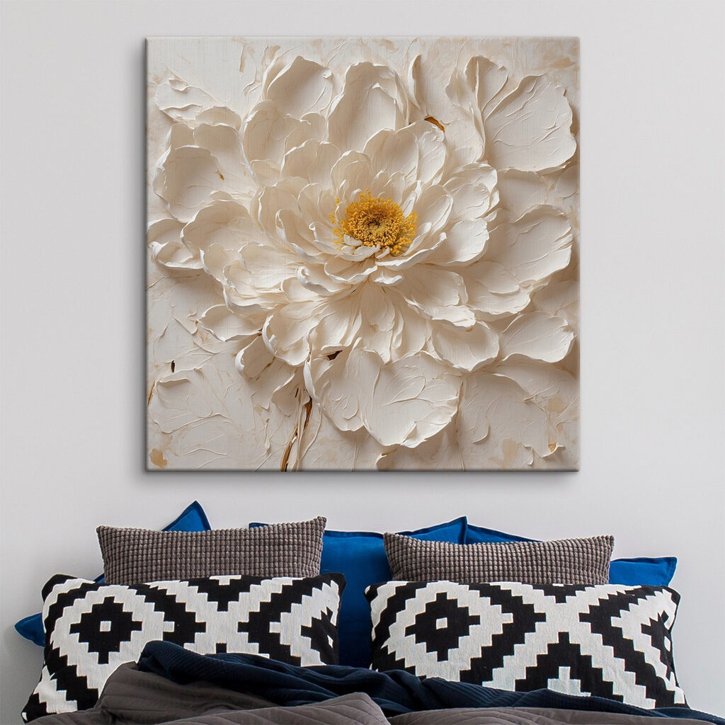 White flower with a yellow center