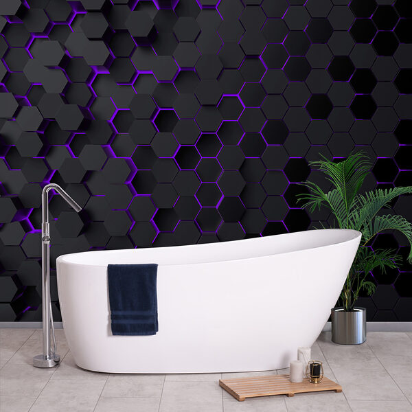 Un hexagoane negru și violet Un hexagoane negru și violet
