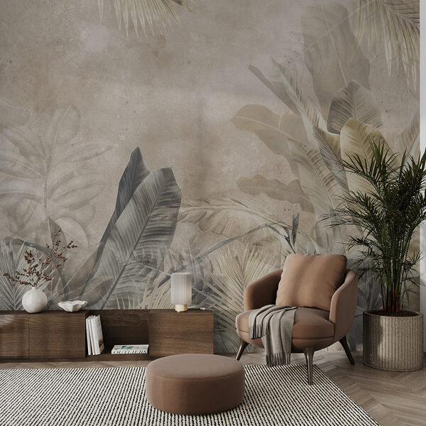 Lucrare de artă elegantă cu design de frunze tropicale Lucrare de artă elegantă cu design de frunze tropicale
