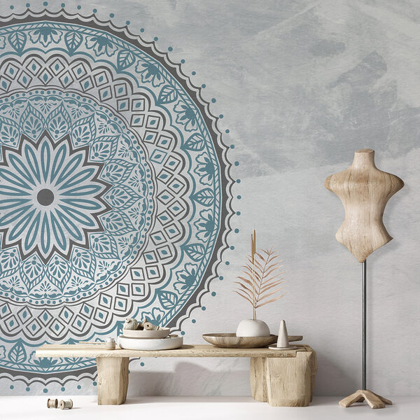 O mandala albastră și gri O mandala albastră și gri