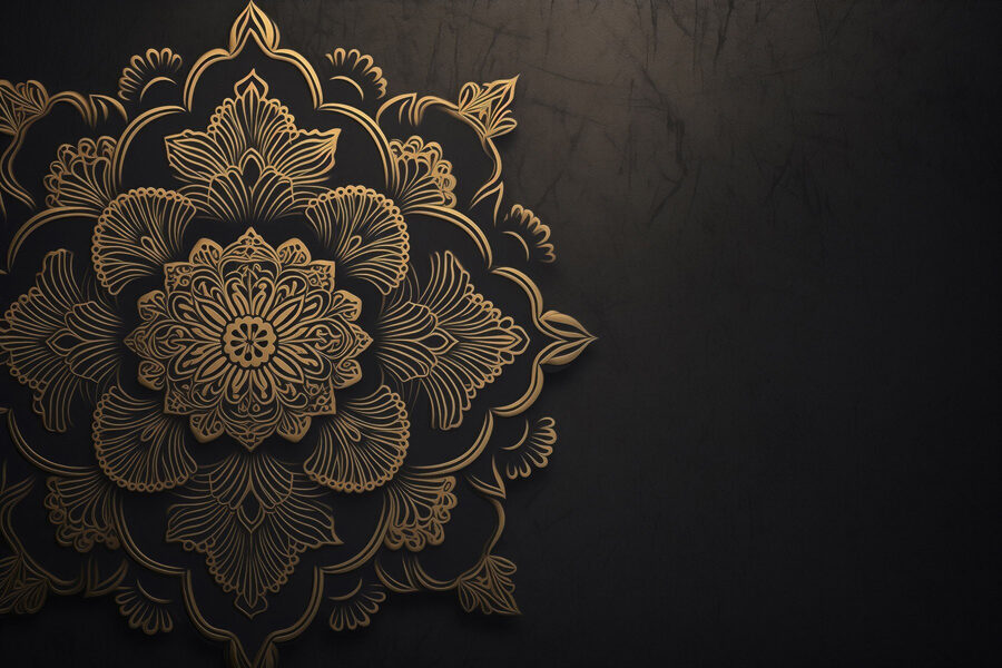 Design floral intricat pe fundal închis