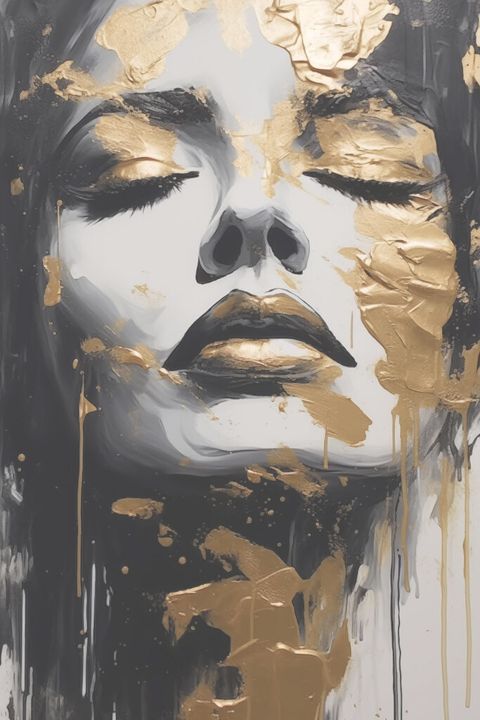 Serene beauty in a painted moment