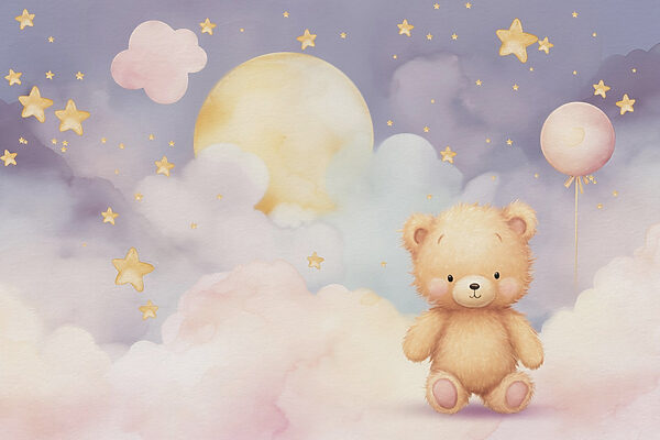 Teddy bear sitting on a cloud Teddy bear sitting on a cloud