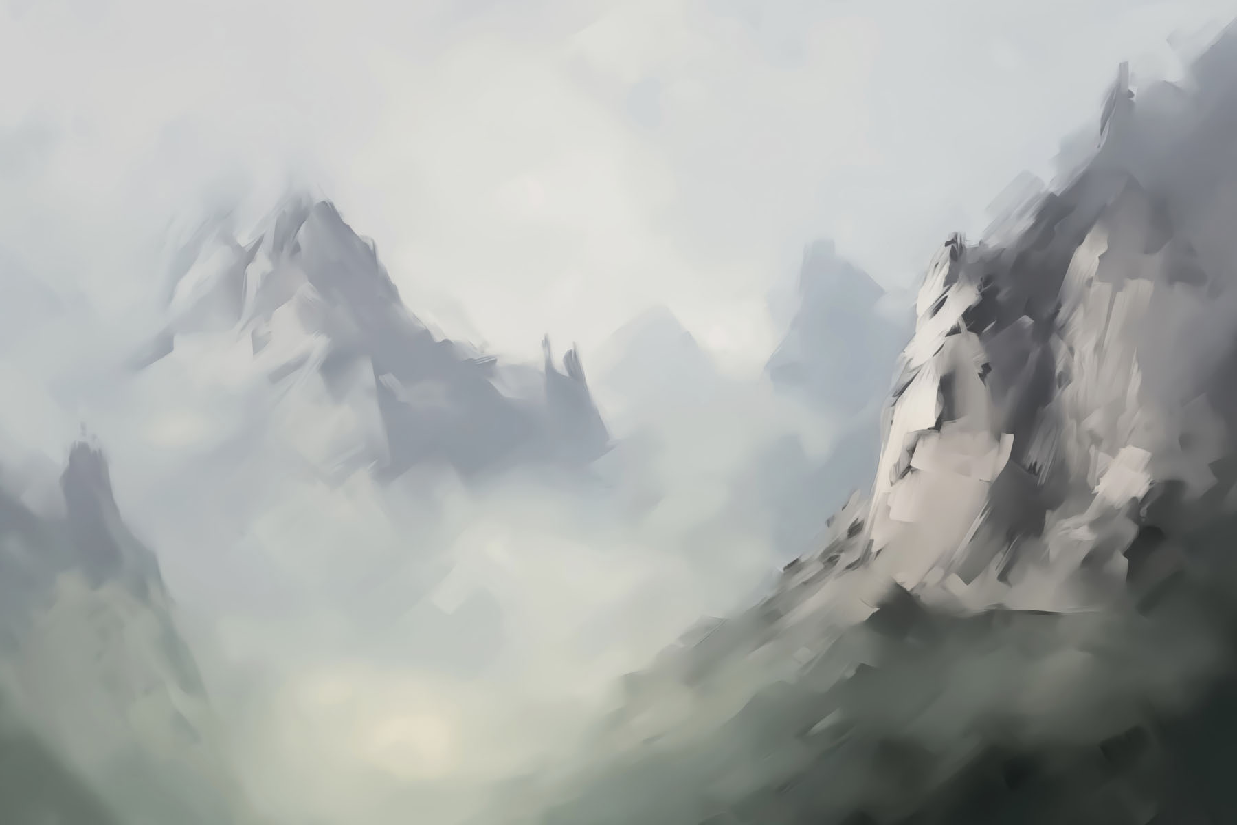 Mountain with clouds in the background