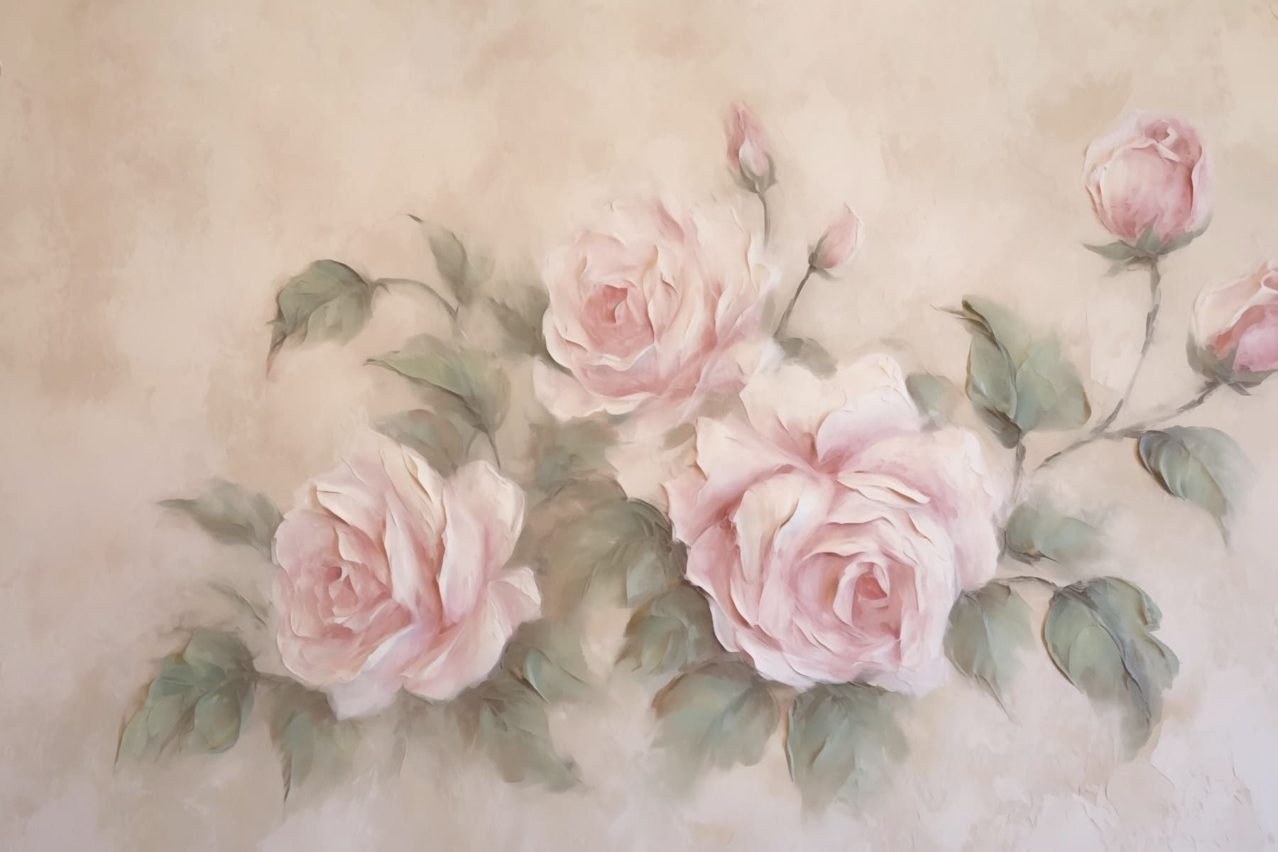 Painting of pink roses