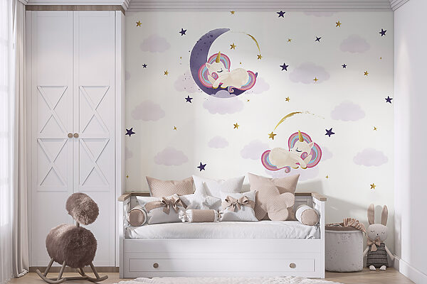 Un unicorn care doarme pe lună Un unicorn care doarme pe lună