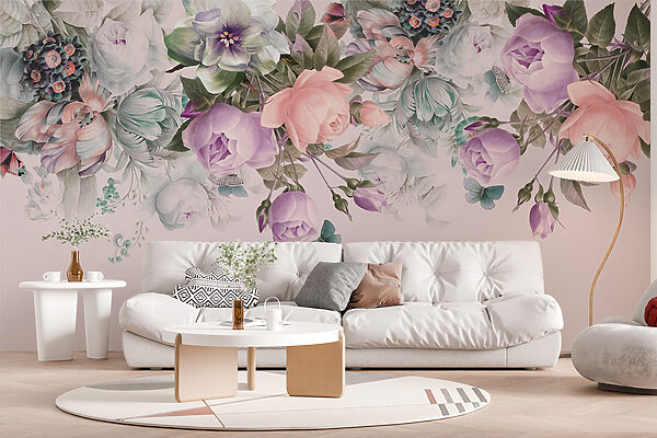 Flori delicate pe fundal roz moale. Flori delicate pe fundal roz moale.