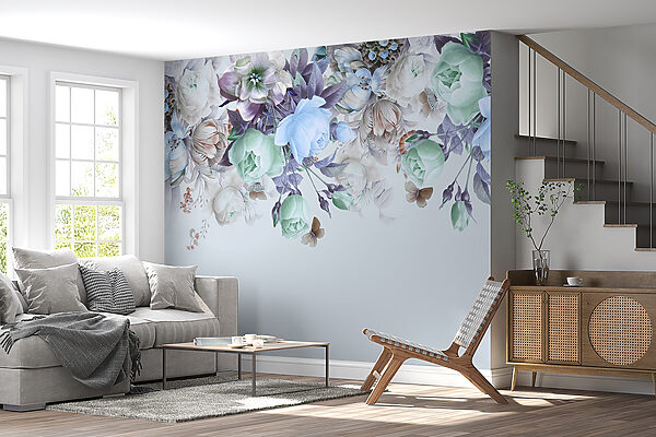 Aranjament floral elegant cu fluturi Aranjament floral elegant cu fluturi