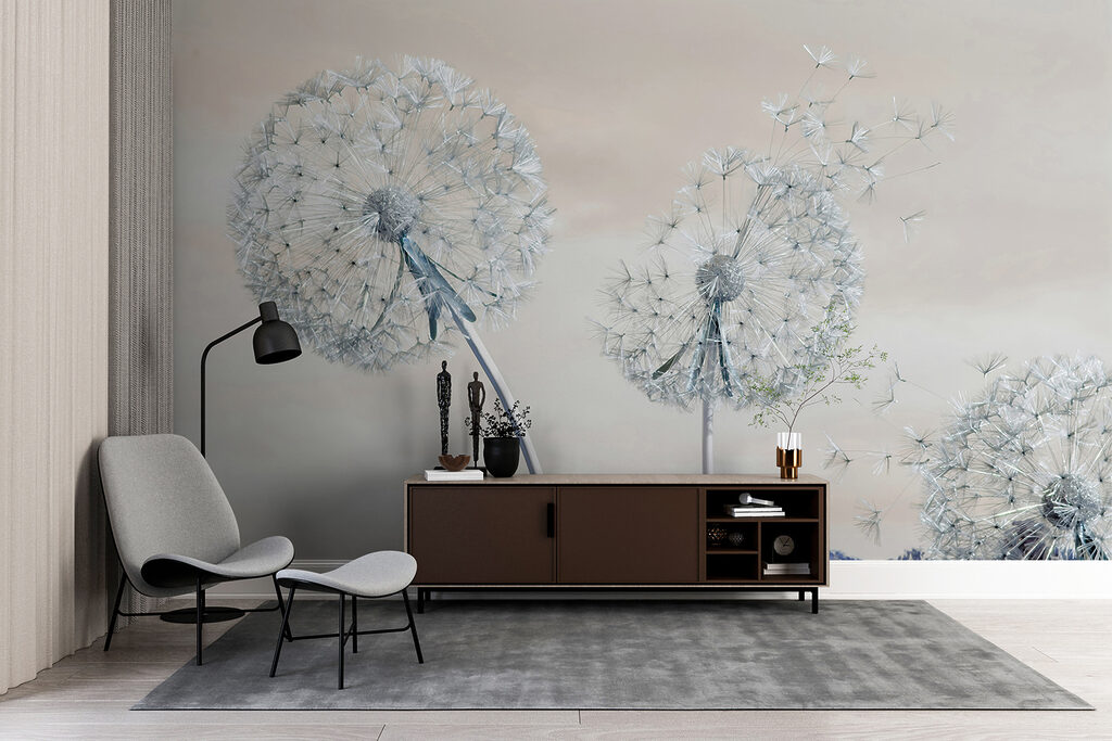 A group of dandelions with seeds