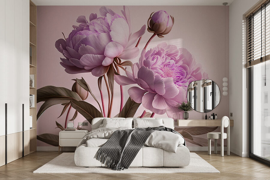 Bujori roz elegant în floare moale.