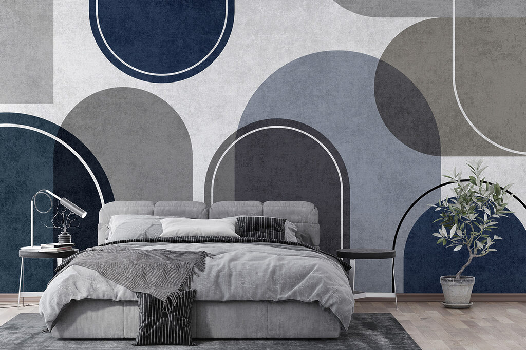Modern abstract shapes in muted tones