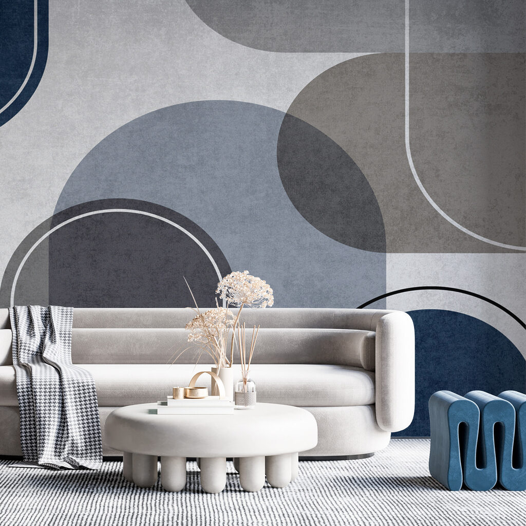 Modern abstract shapes in muted tones