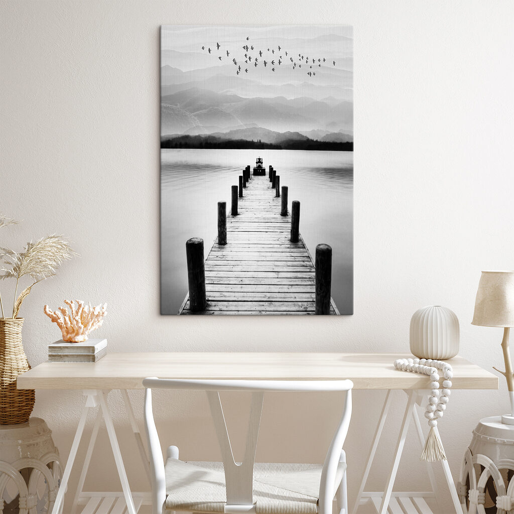 A dock on a lake A dock on a lake