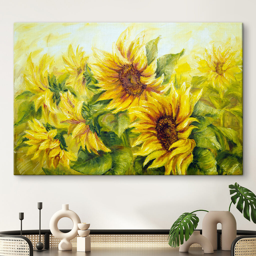 A painting of sunflowers