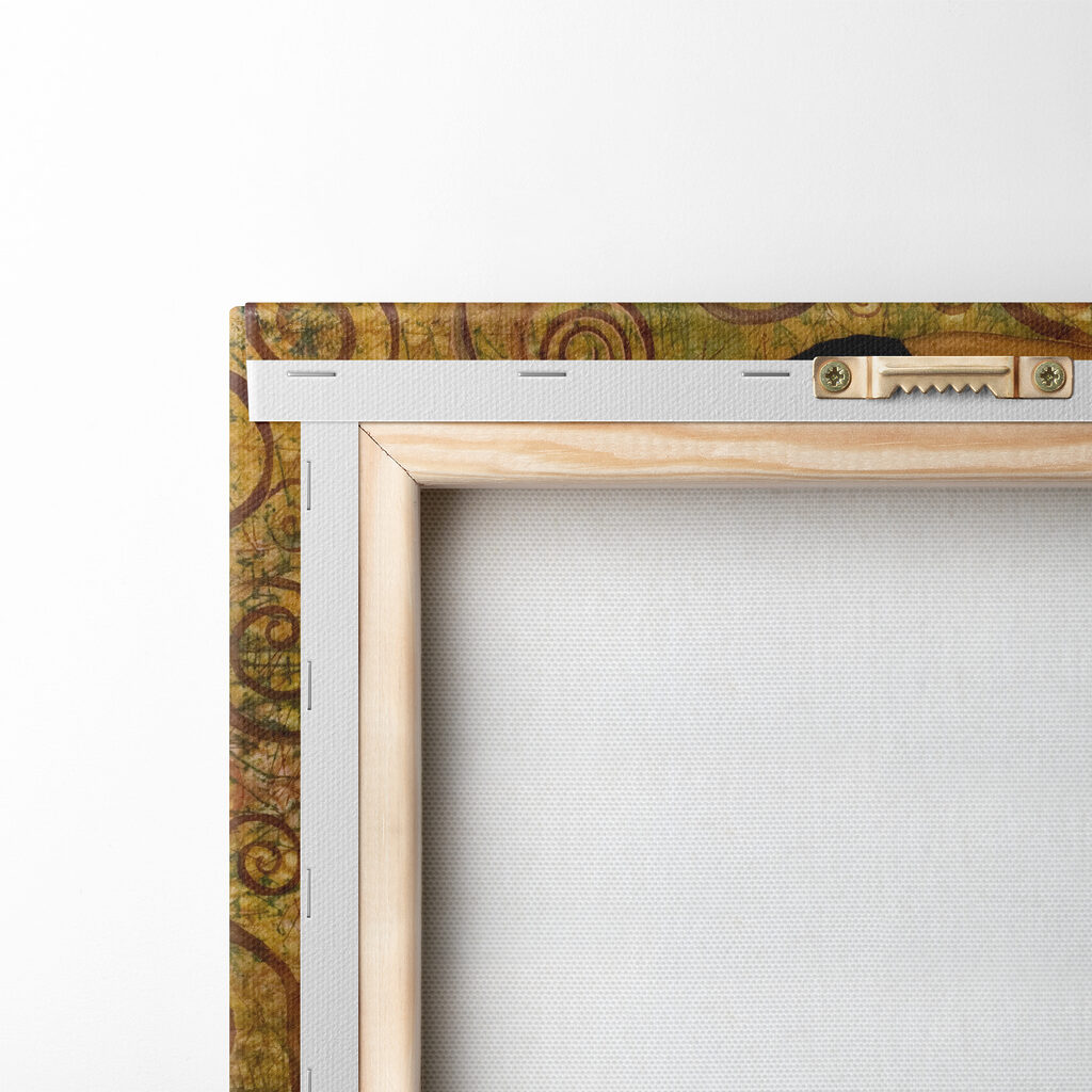 A painting of a man and woman kissing