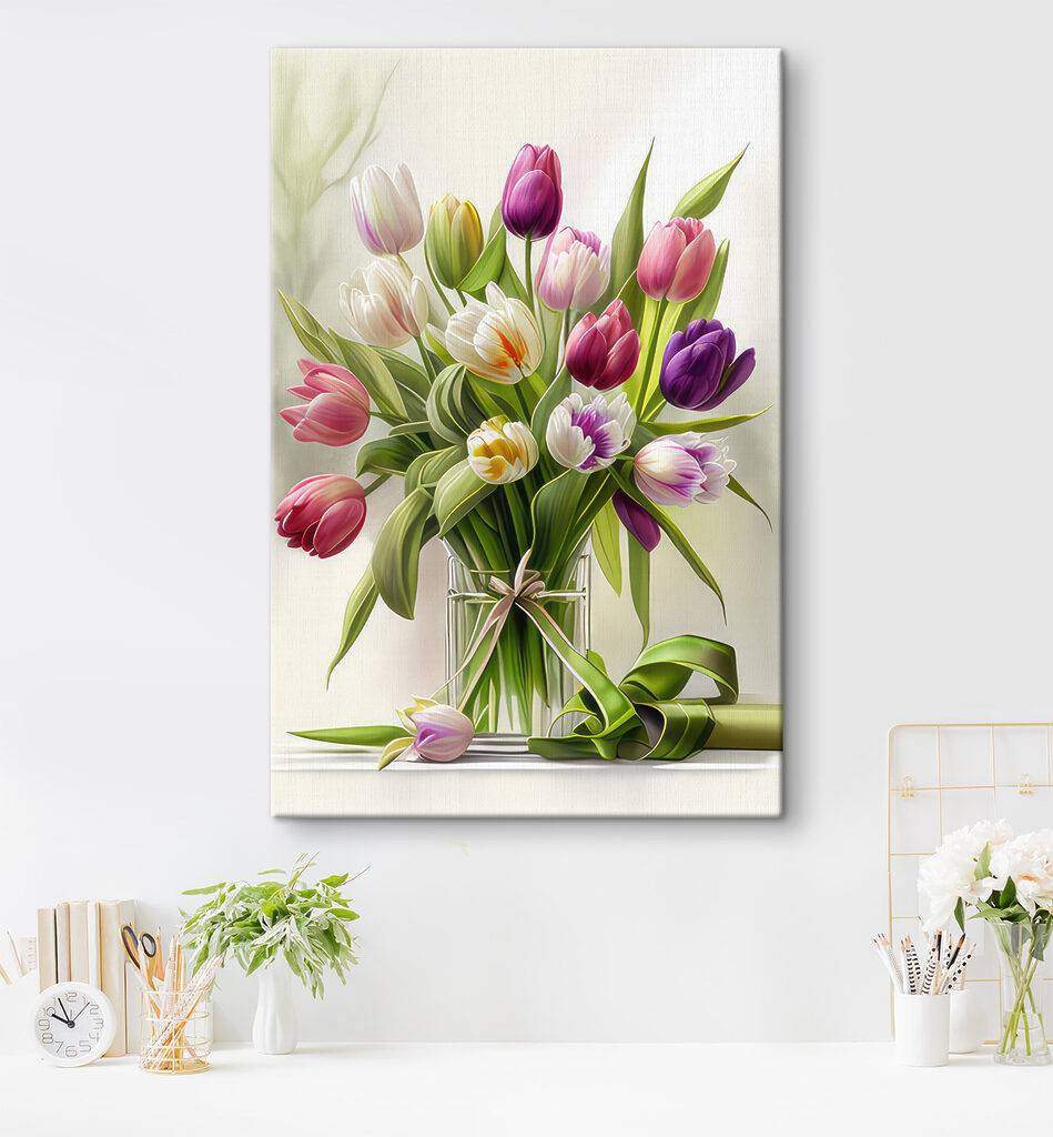 s31219piw15ms 949x1024 - Un buchet de lalele într-o vază de sticlă