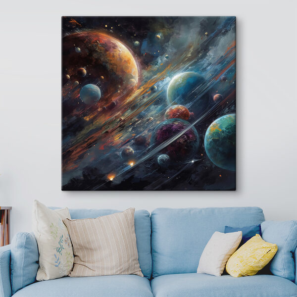 Planete în spațiu cu planete și stele Planete în spațiu cu planete și stele