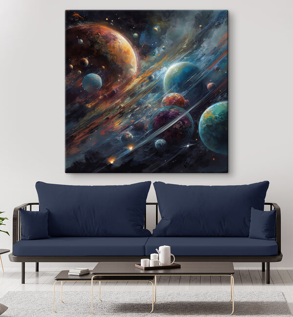 Planete în spațiu cu planete și stele Planete în spațiu cu planete și stele