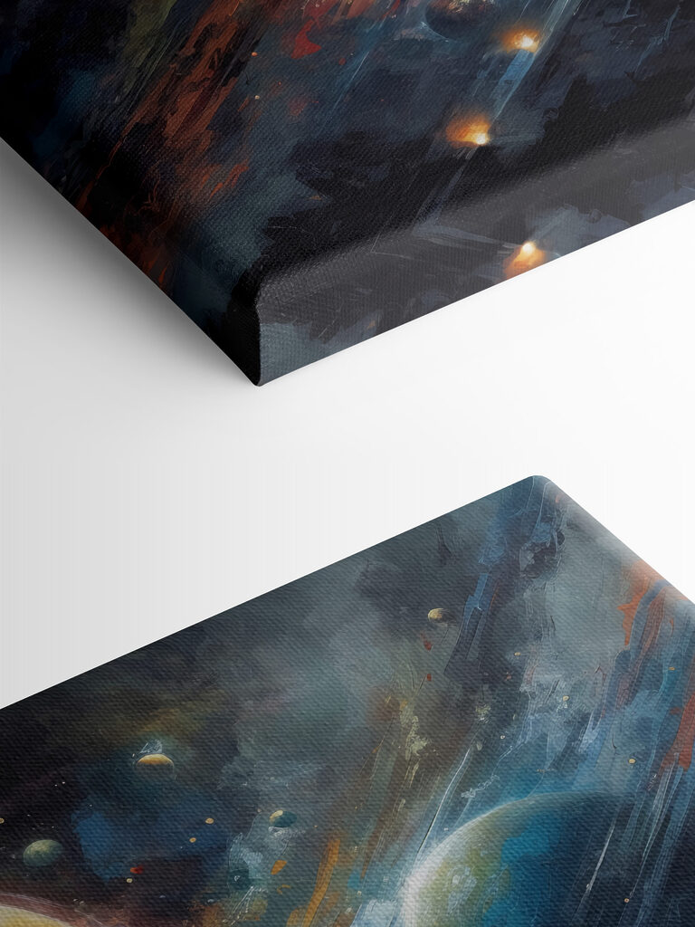 Planets in space with planets and stars