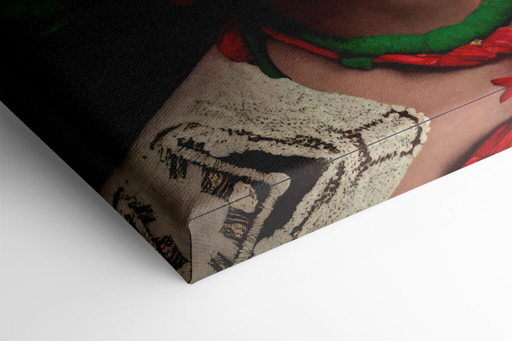 A woman with flowers in her hair