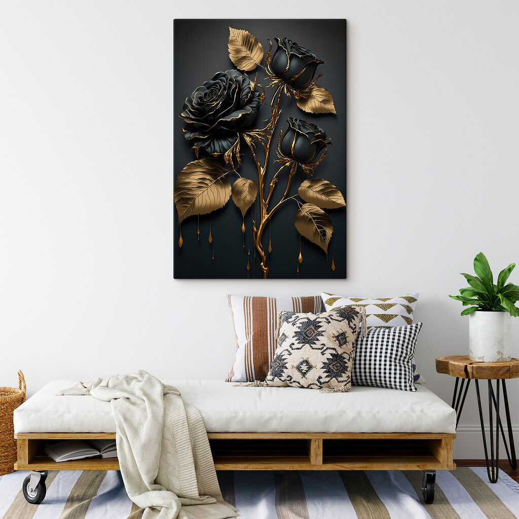 Elegant Midnight Roses in Bloom