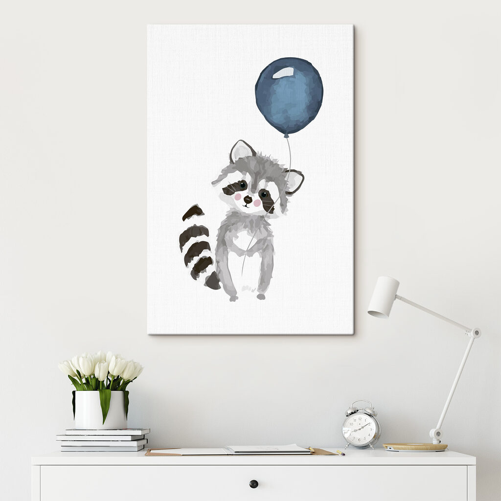 A raccoon holding a balloon A raccoon holding a balloon