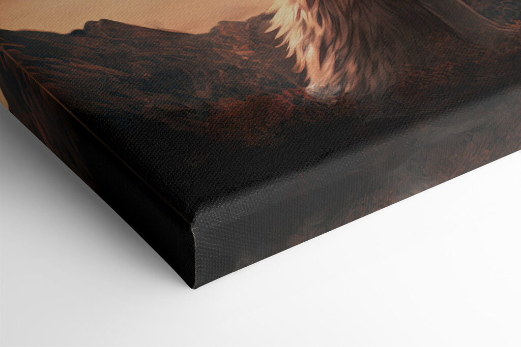 A white wolf standing on a rock