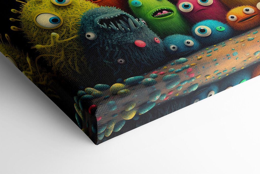 A group of colorful monsters