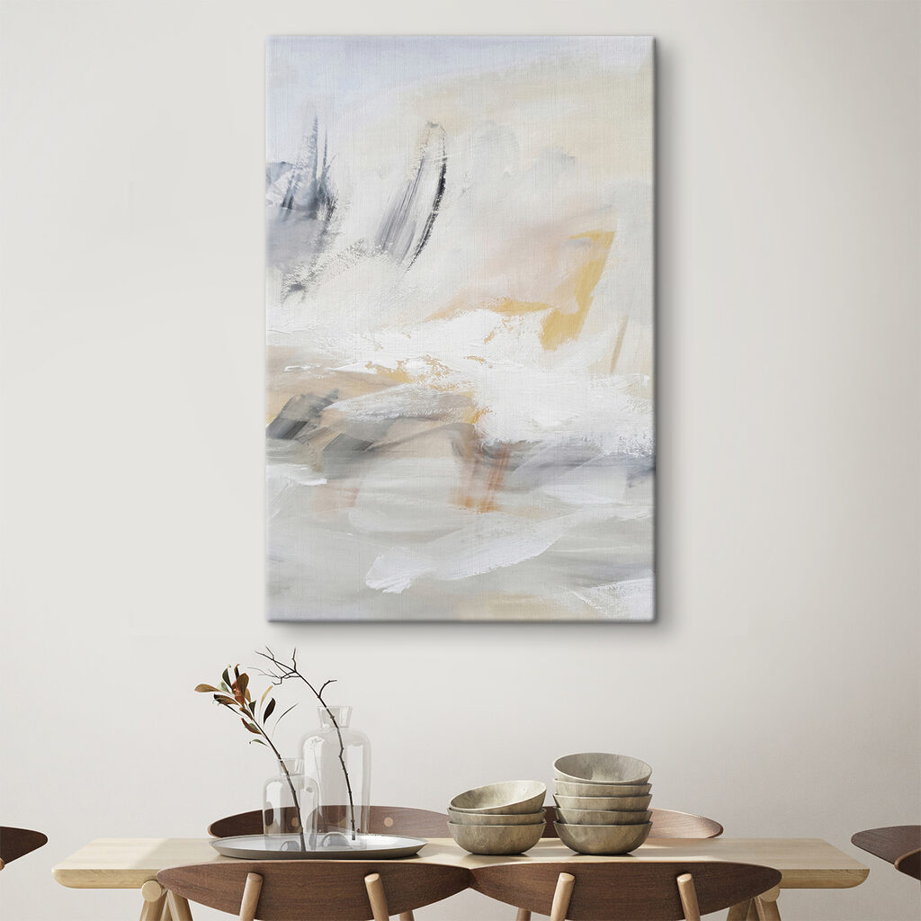A white and grey abstract art