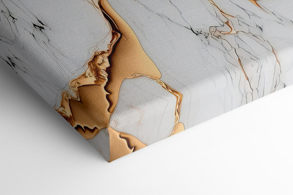 Elegant marble with amber swirls