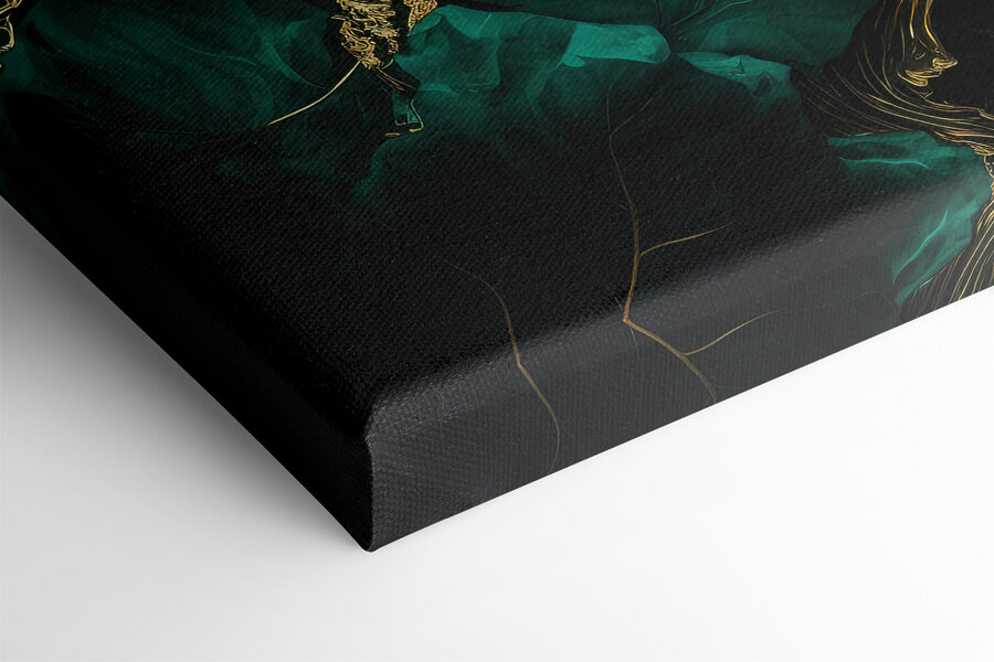 Frunze elegante teal cu nervuri metalice