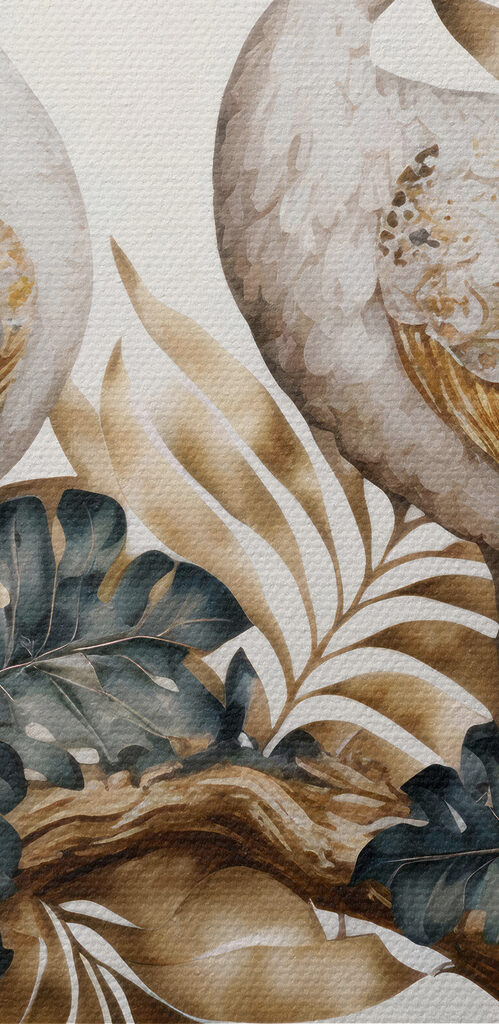 Elegant peacocks amidst serene floral beauty