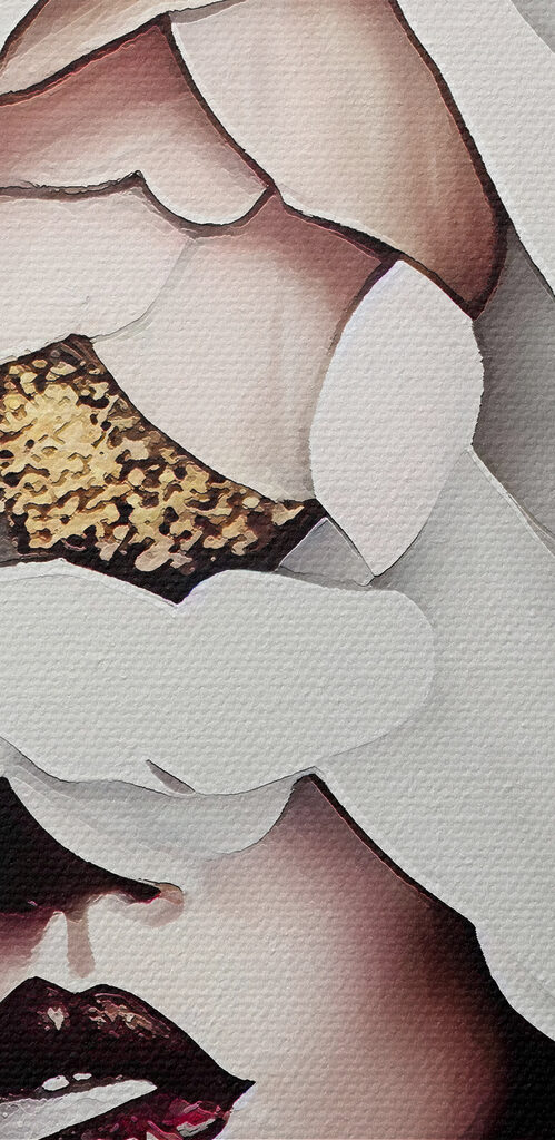 A woman with flowers on her head