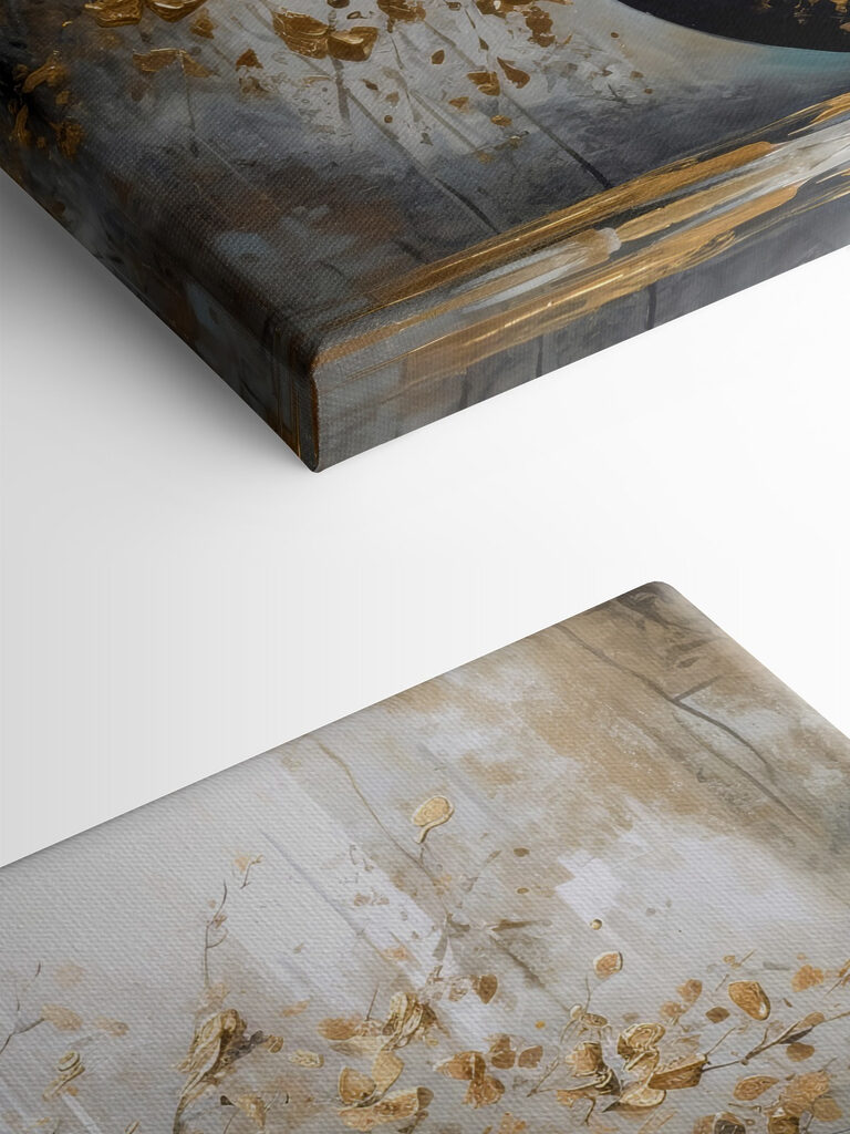 A painting of flowers in a vase