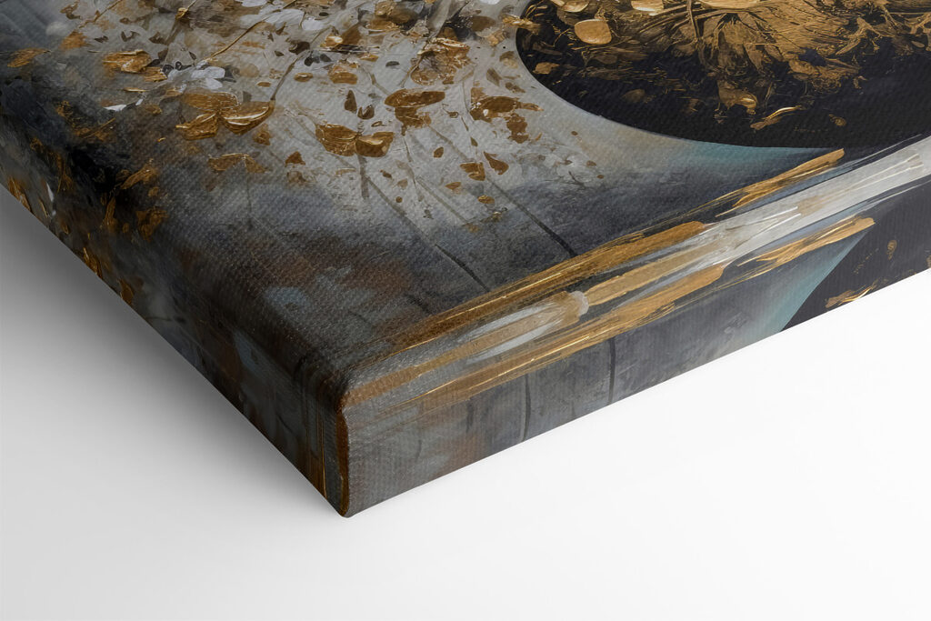 A painting of flowers in a vase