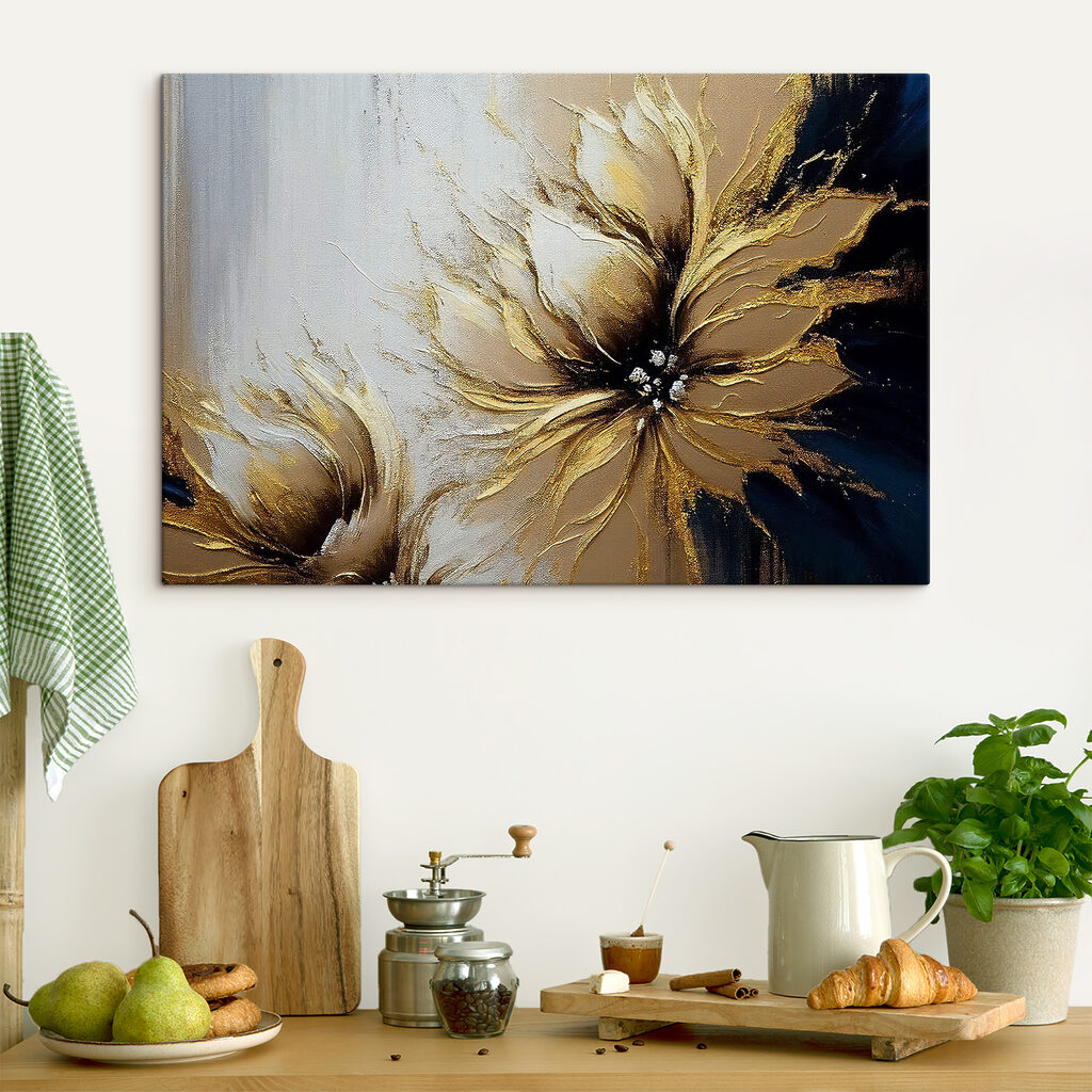 A painting of a flower