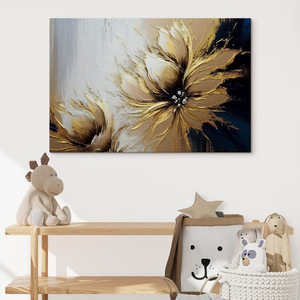 A painting of a flower