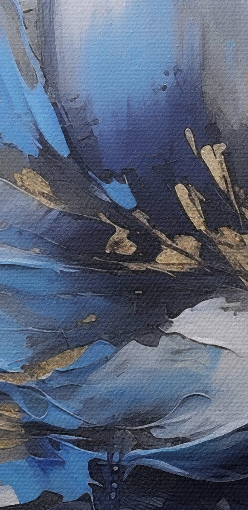 A painting of a flower