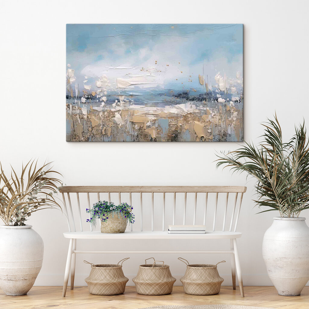 A painting of a beach