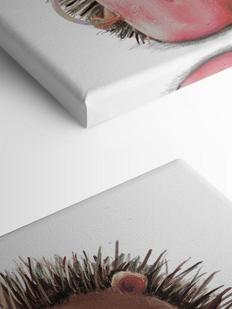 A hedgehog holding a cup of coffee