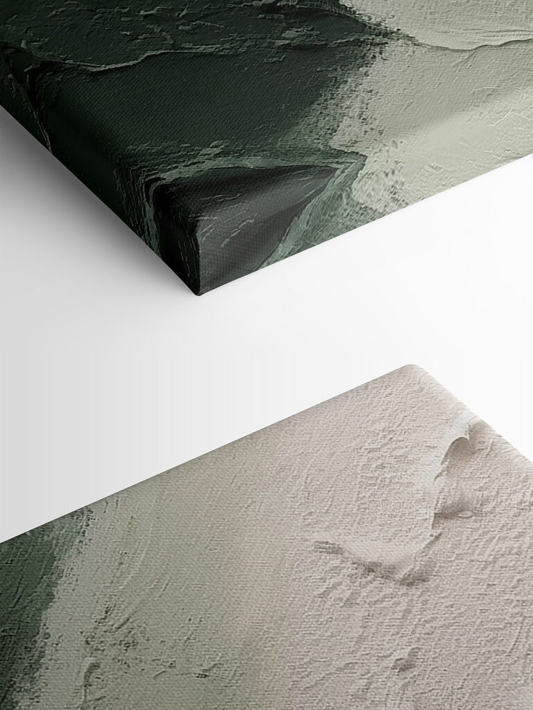 A close up of a painting