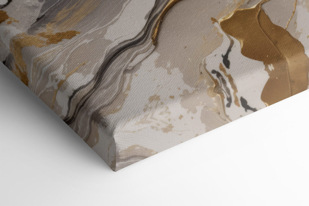 A close up of a painting