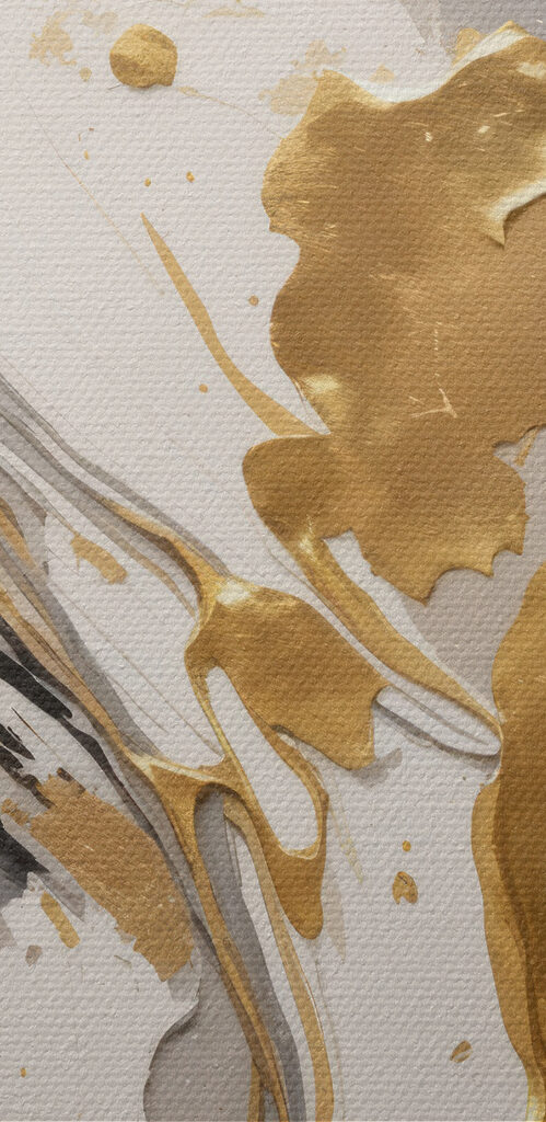 A close up of a painting