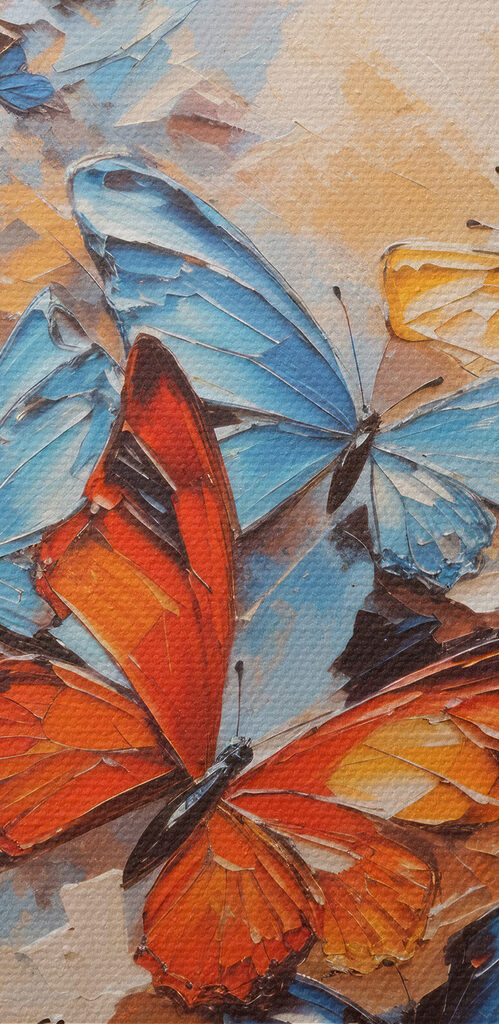 A painting of butterflies