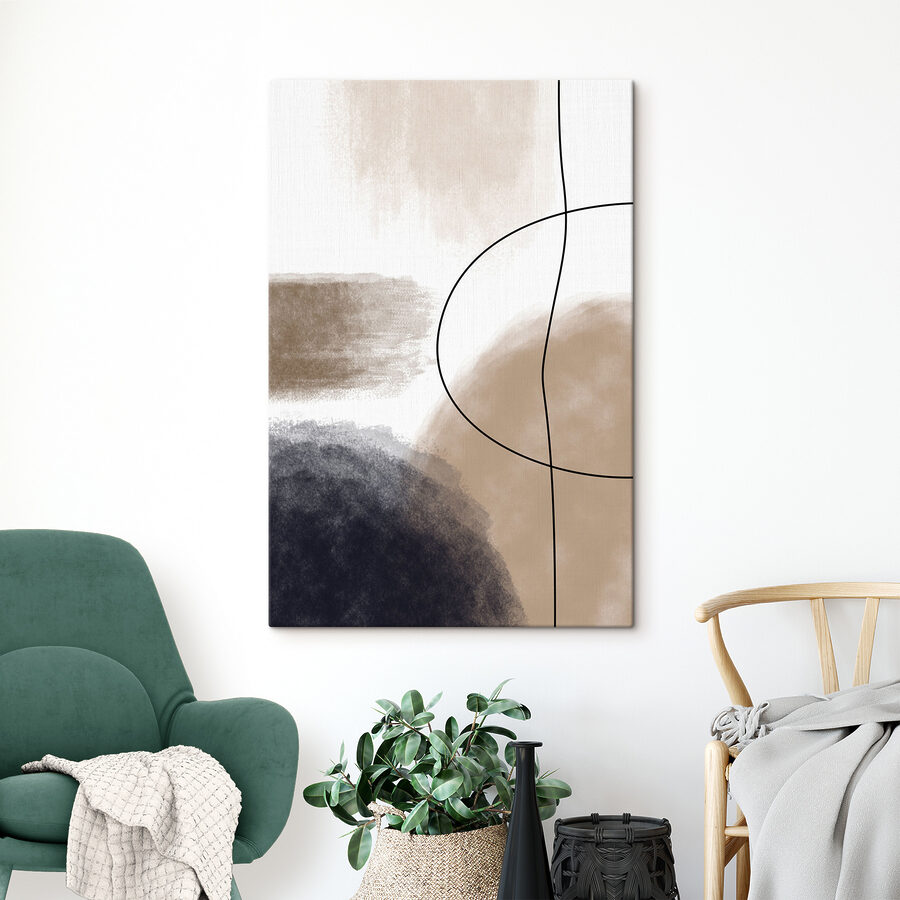 Forme abstracte în tonuri stinse.