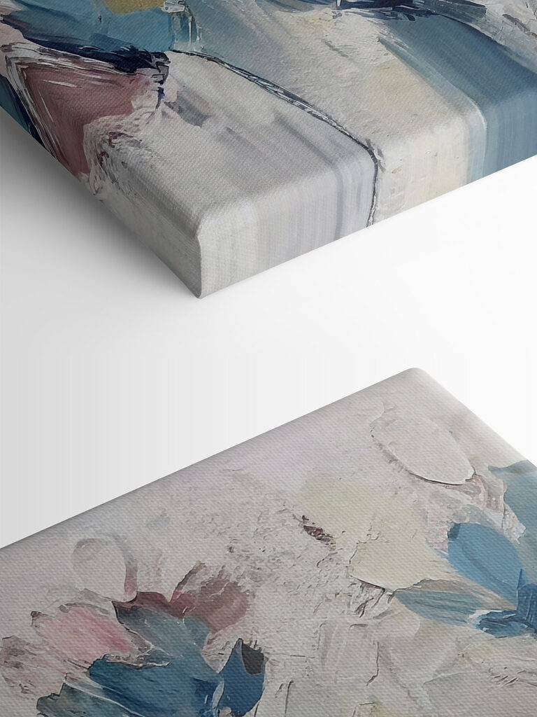 A painting of flowers on a white surface A painting of flowers on a white surface