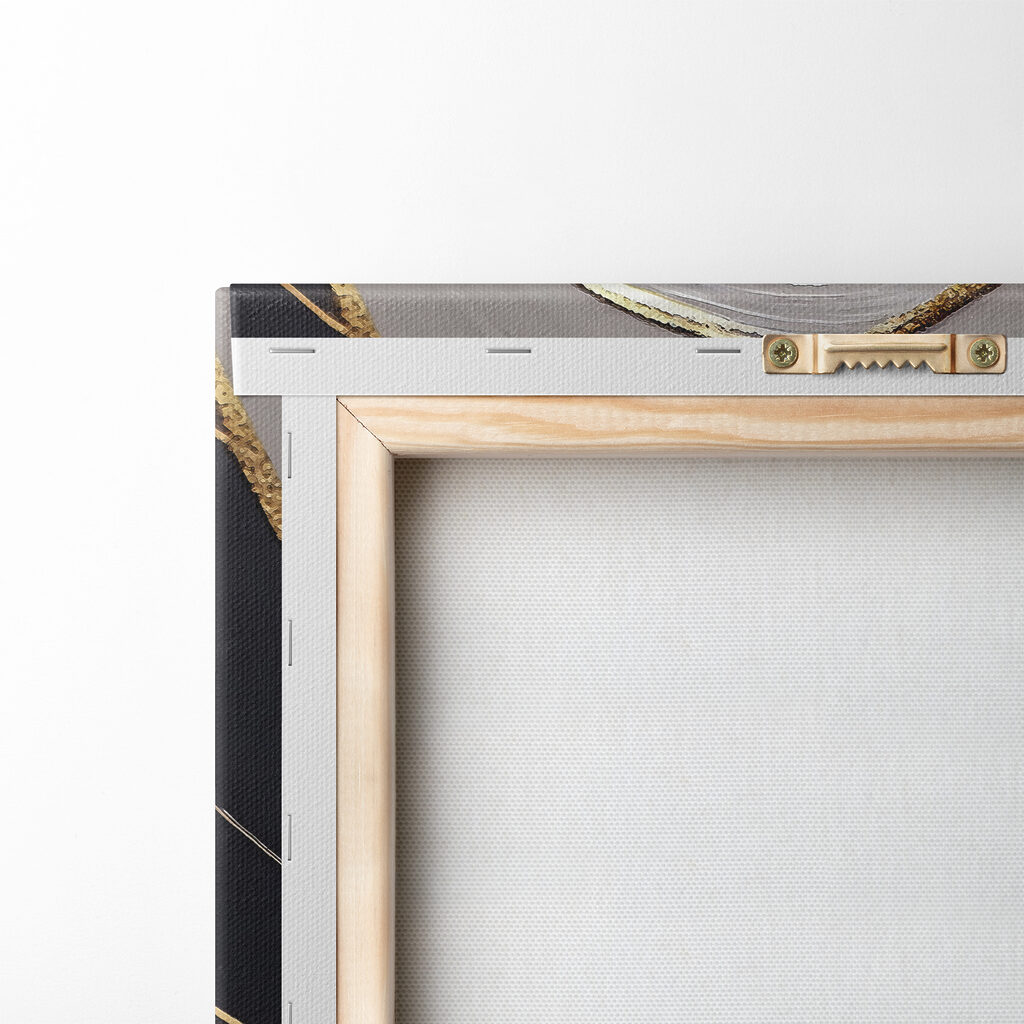 A close up of a painting