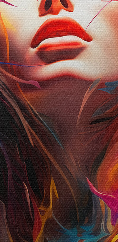 A woman with colorful hair A woman with colorful hair