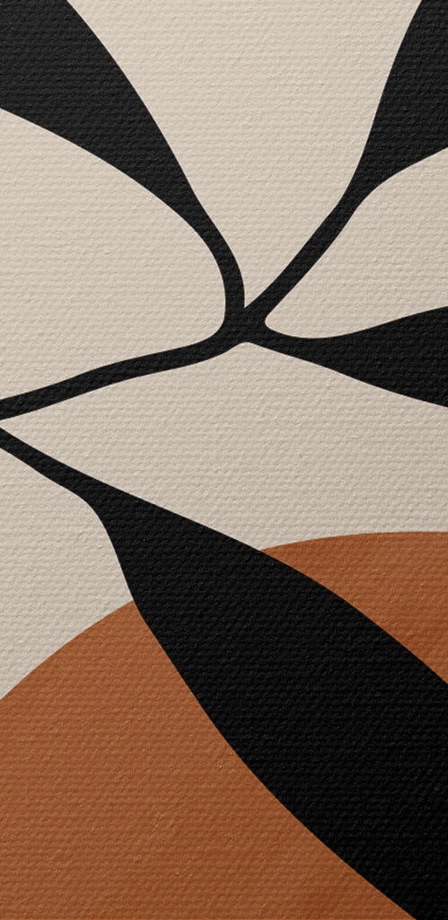 A black leaf on a branch with circles and circles A black leaf on a branch with circles and circles